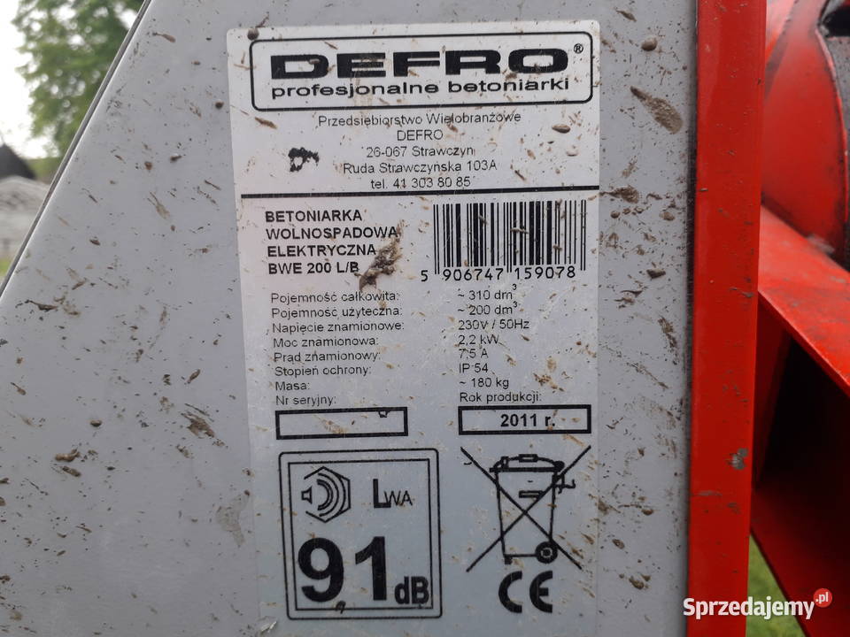 BETONIARKA DEFRO 230V GODNA POLECENIA mazowieckie Radom