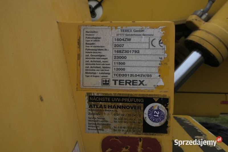 Koparka kolejowodrogowa Atlas Terex 1604ZW mazowieckie Grójec