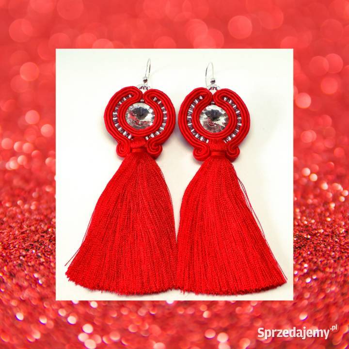 CZERWONE KOLCZYKI Z CHWOSTEM SUTASZ Warszawa