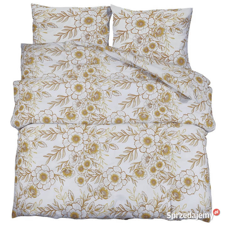 Zestaw pościeli białobrązowy 200x220 bawełna