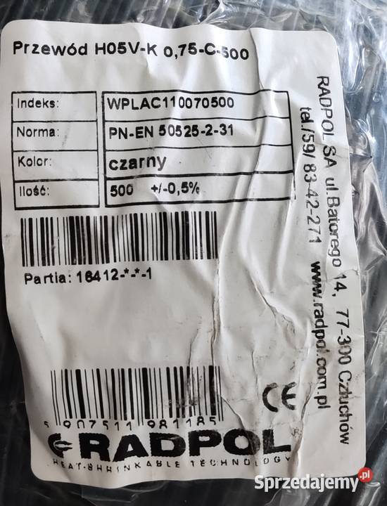 Przewód LGY H05VK 075mm2 różne długości