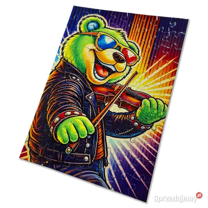 Puzzle 88 elementów Miś pianinie kolorowe puzzle sprzedam