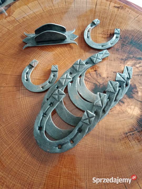 Wyroby kowalskie ozdoby wieszak podkowy noże Stara Dąbrowa sprzedam