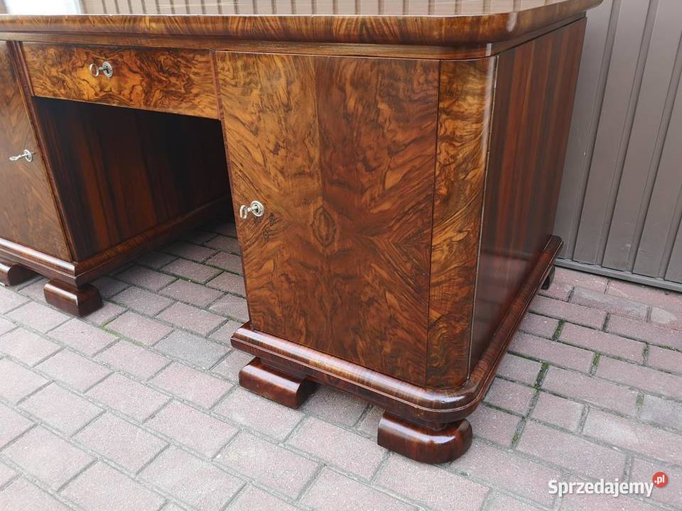 Biurko ARTDECO Orzech Unikatowe Stare Antyk Swarzędz