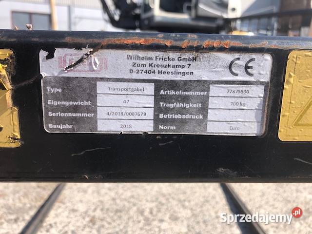 Widły do bali oryginał BOBCAT Osprzęt roboczy Chojnów sprzedam