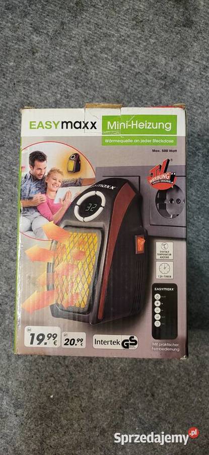 mini grzejnik gniazdkowy EASYmaxx o mocy 500W Pruszków sprzedam