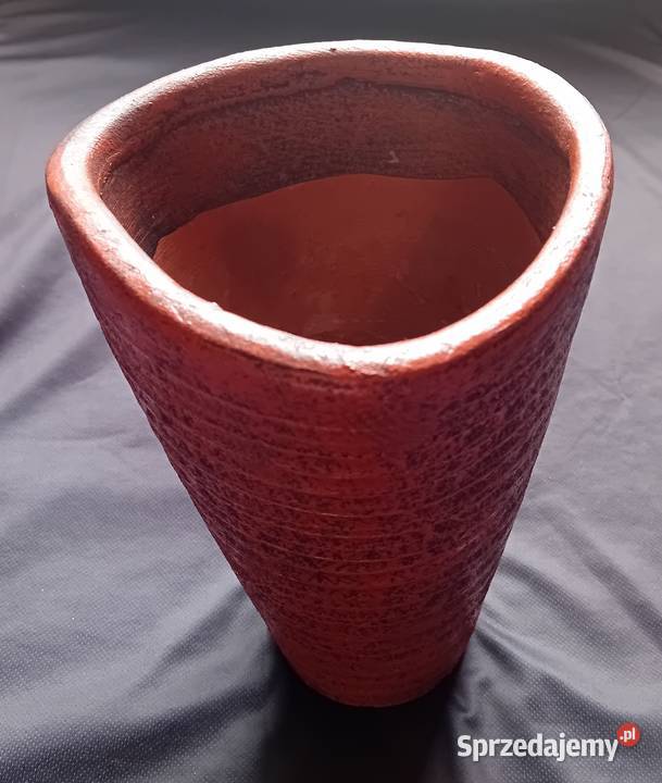 Ceramiczny wazon styl brutalistyczny recznie Koźminek