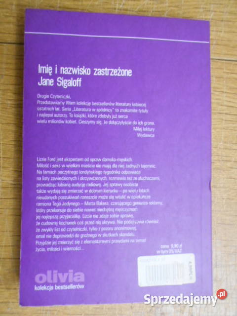 Jane Sigaloff Imię i nazwisko zastrzeżone Kultura i Rozrywka Parczew