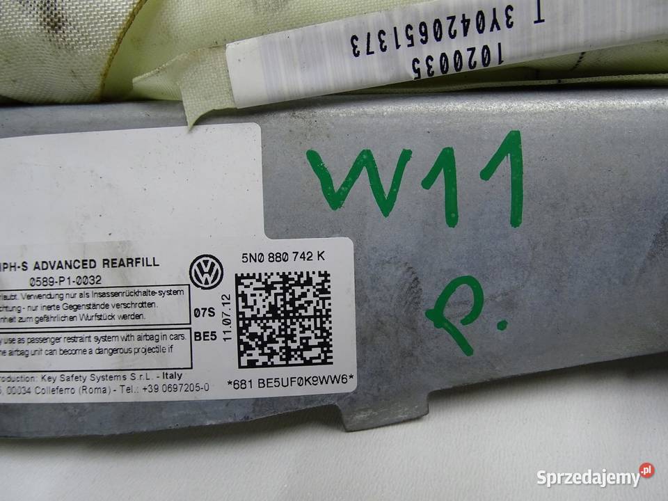 KURTYNA AIRBAG POWIETRZNA PRAWA 5N0880742K VW małopolskie sprzedam