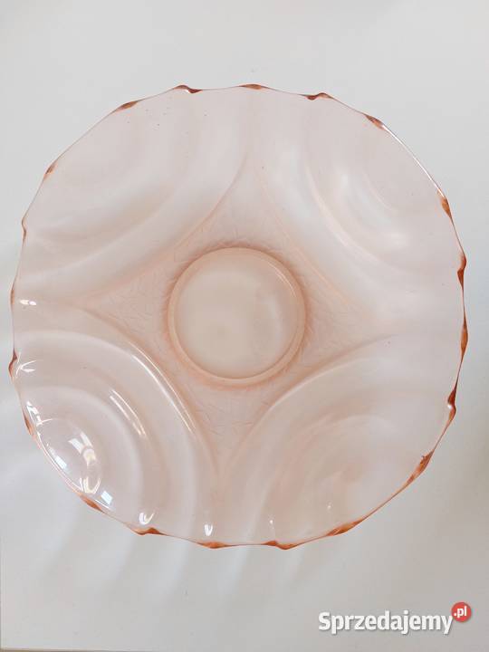 duży talerz łososiowy HSG Ząbkowice szkło PRL Poznań