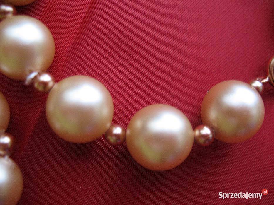 Perły krótki naszyjnik z dużych pereł długość 60 Siedlce sprzedam