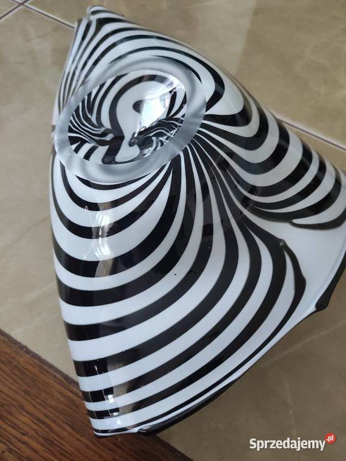 Szkło artystyczne muszla Zebra Huta Józefina Porcelana i szkło Janów Lubelski