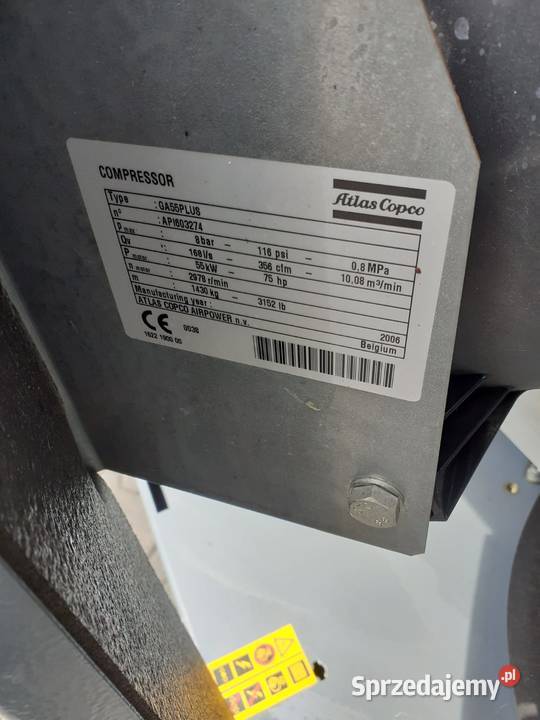 Sprężarka śrubowa kompresor ATLAS COPCO GA55 Kompresory sprzedam