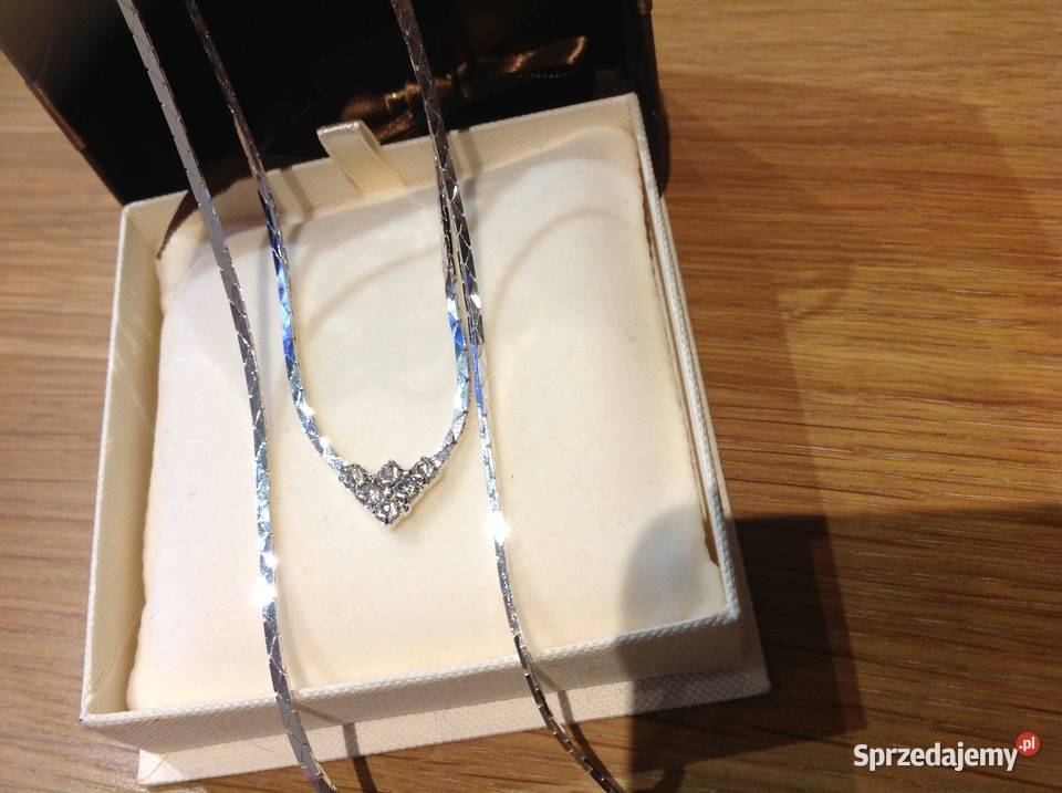 Srebrny Choker Łancuszek cyrkonie Ozdoby Nowa Sól sprzedam