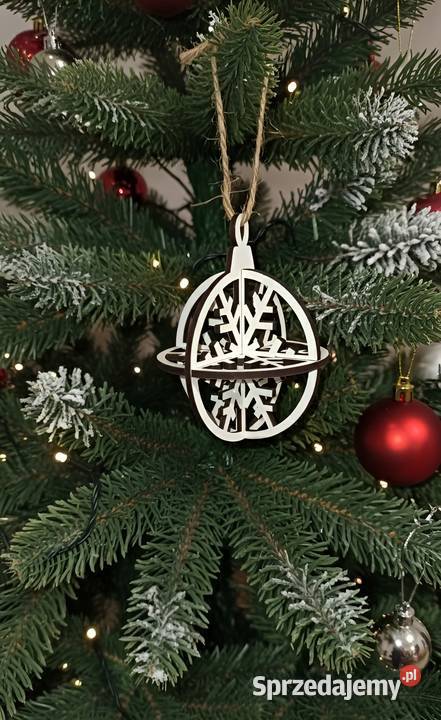 Drewniana Ażurowa Bombka 3D Śnieżka Śnieżynka Lublin