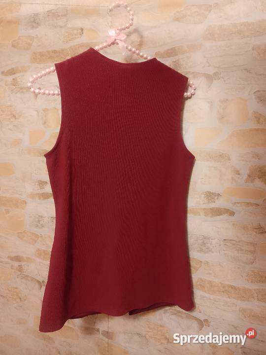 3638 ASOS Design Bordowa kamizelka ze złotymi Kraków