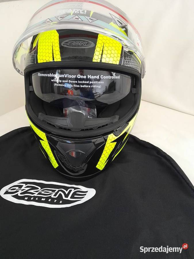 Kask motocyklowy Ozone Arrow CzarnoSzaroŻółty Przasnysz sprzedam