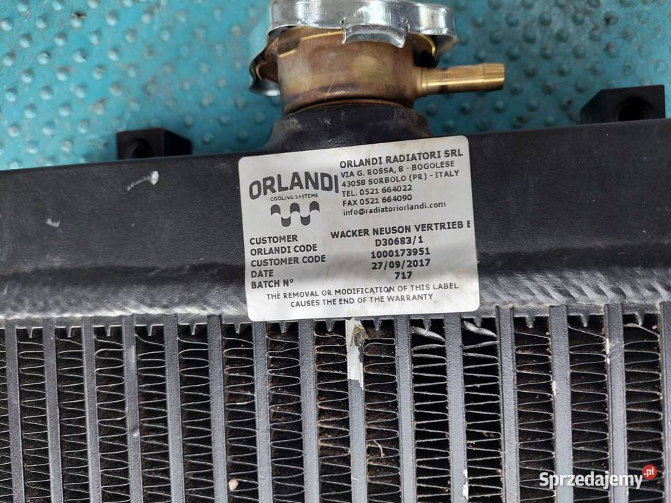 Chłodnica wody cieczy Wacker Neuson 1000173951 Układ hydrauliczny sprzedam