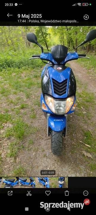 Skuter Kymco super 9 dwusuwowy małopolskie Mokrzyska