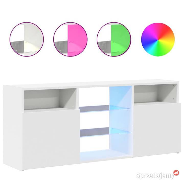 Szafka TV z oświetleniem LED biała 120x30x50 Meble Warszawa sprzedam