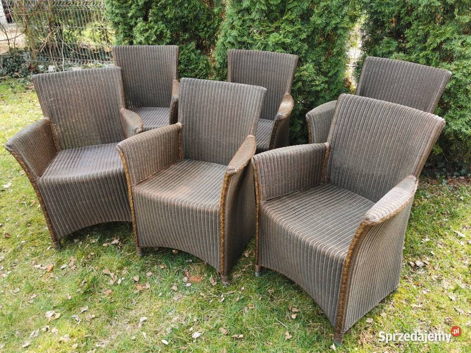 Krzesła do jadalni na taras Lloyd Loom Rattan 6 Łask