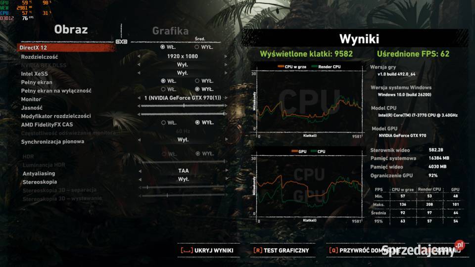 Komputer do gier i73770 16GB GTX 970 SSD Windows Ostrów Wielkopolski