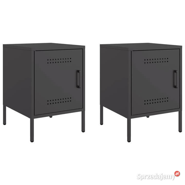 Szafki nocne 2 czarne 36x39x505 stal WM842911 Warszawa