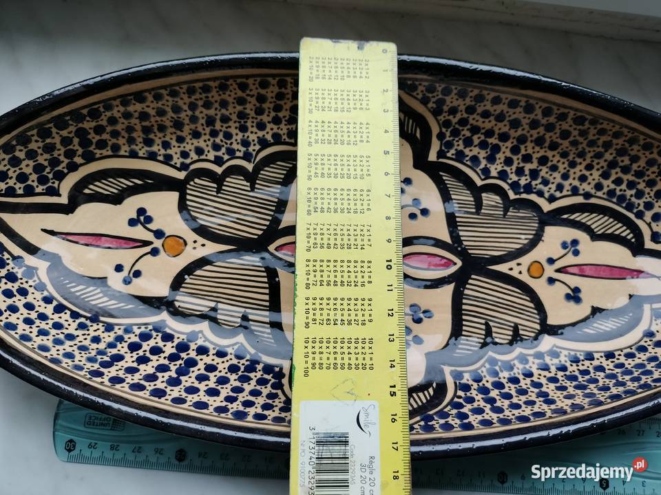 Piękna duża ceramiczna misa ręcznie malowane Choszczno sprzedam