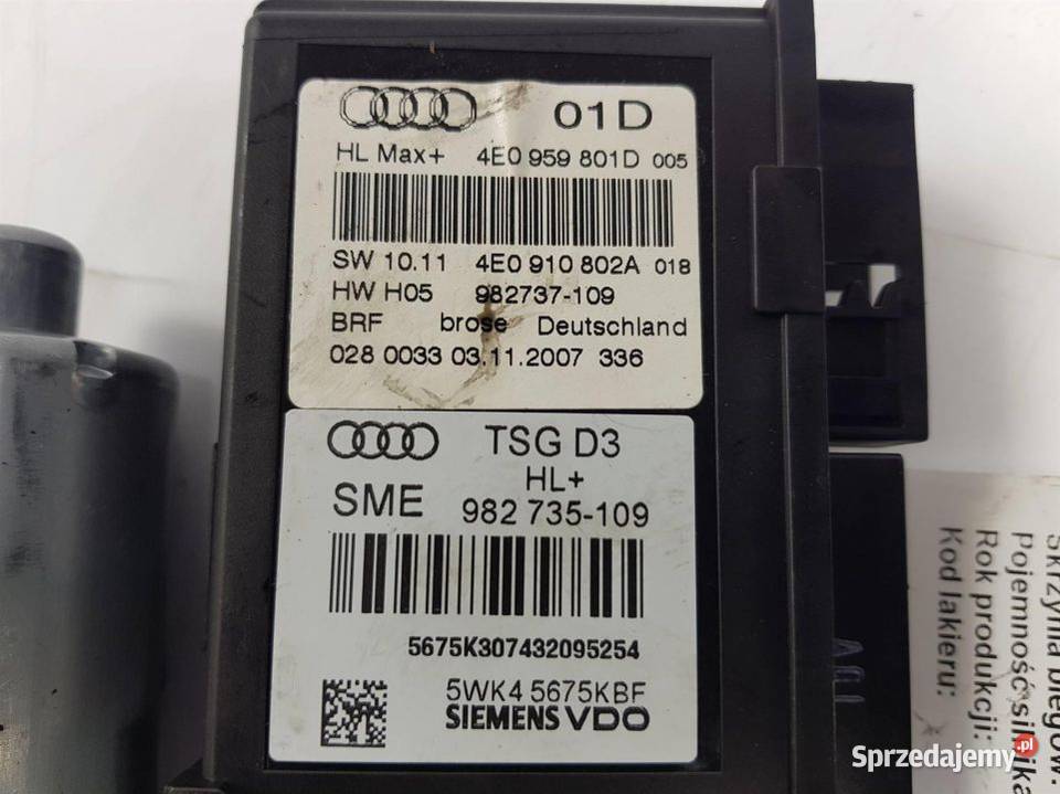 SILNICZEK SZYBY LT AUDI A8 D3 LIFT 4E0959801D Lipno