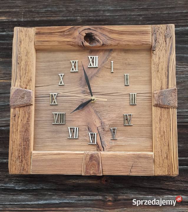Uroczy zegar stare drewno ścienny Zegary