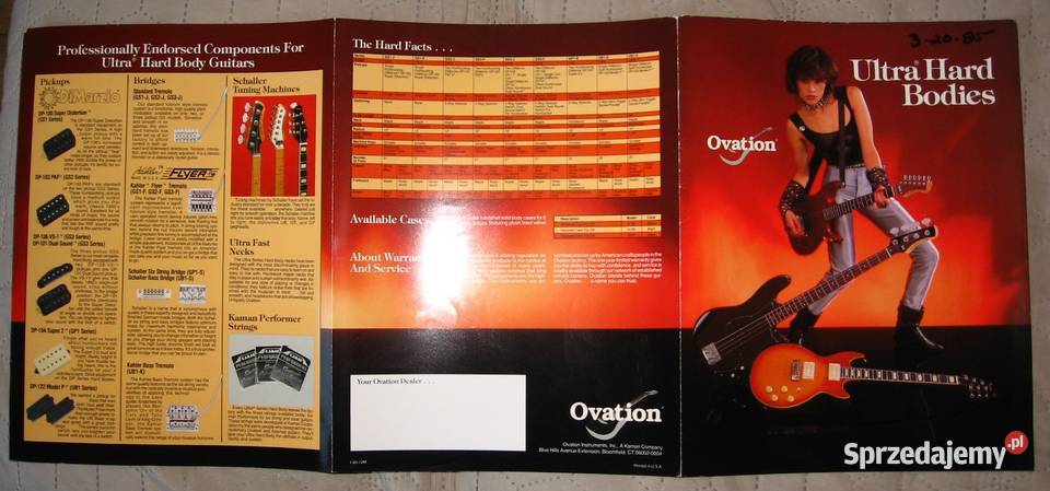 Ovation Ultra Hard Bodies Guitars katalog Kępice