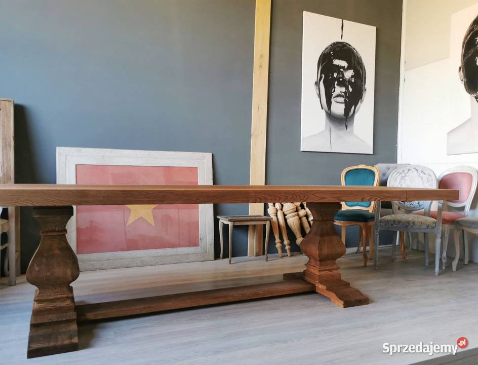 Stół dębowy szczotkowany rozkładany 100cm Łódź