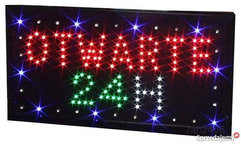 Baner LED Reklama Szyld Neon OPEN OTWARTE