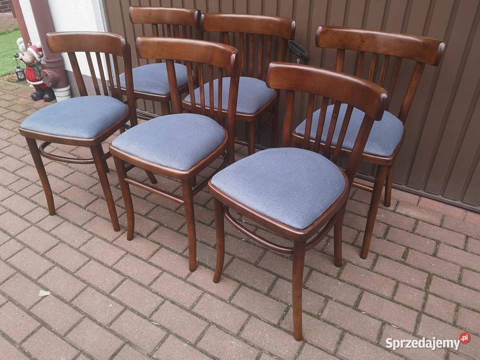 Krzesła PRL Stare Antyk Komplet 6 Sztuk Swarzędz sprzedam
