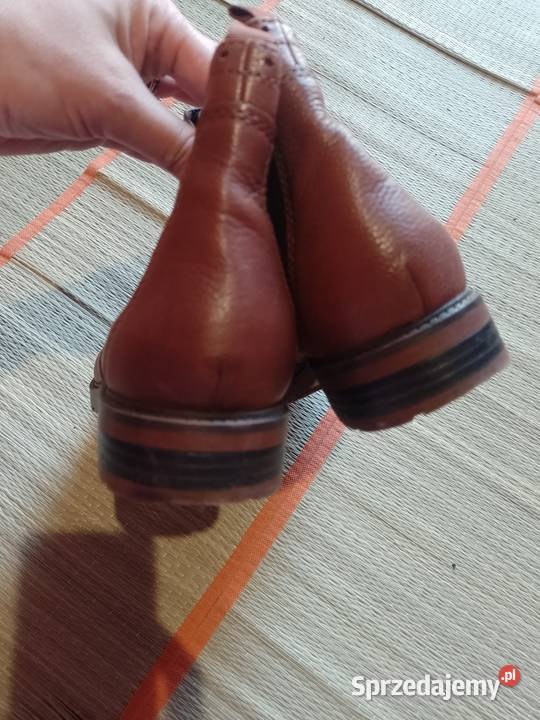 40 Brązowe Sztyblety z Londynu Botki Top Vintage skóra ekologiczna Kraków