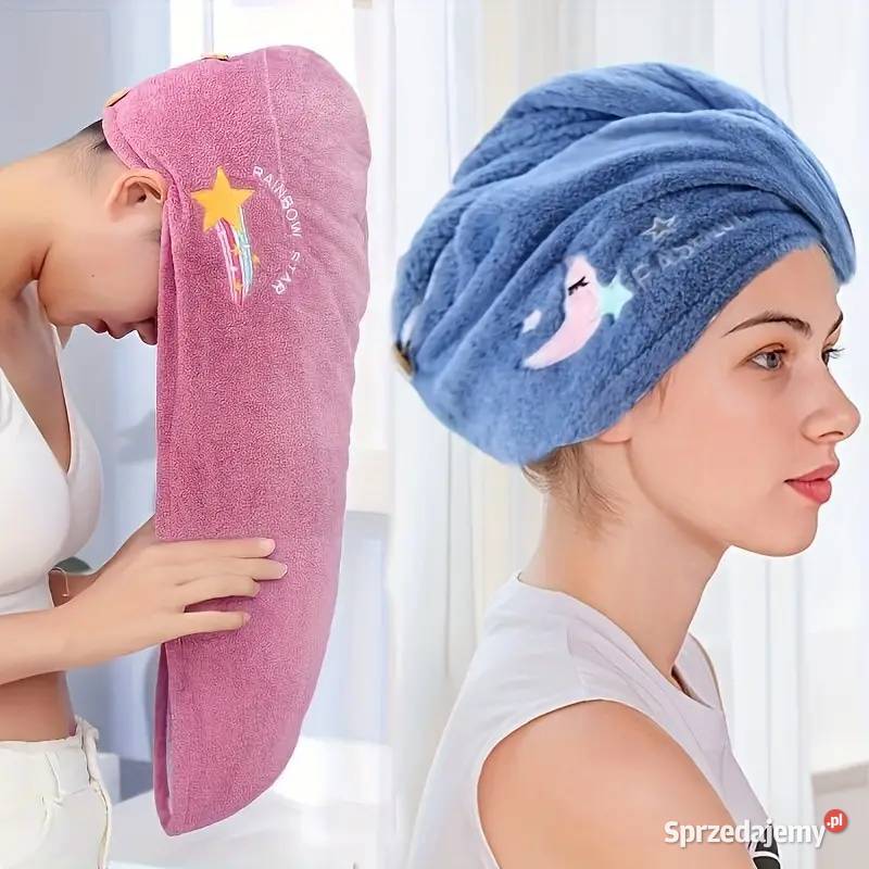 Ręcznik do włosów Turban Szybkoschnący Niebieski Płock