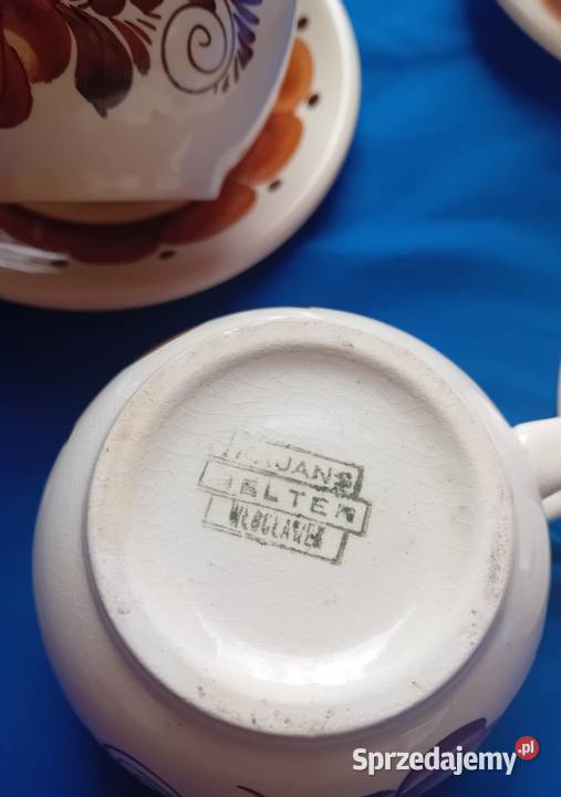 Zestaw 3 fajansowych ręcznie malowanych Porcelana i szkło Koźminek sprzedam