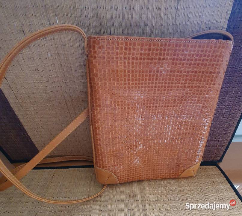 Włoska TOREBKA z naturalnej skóry plecionej