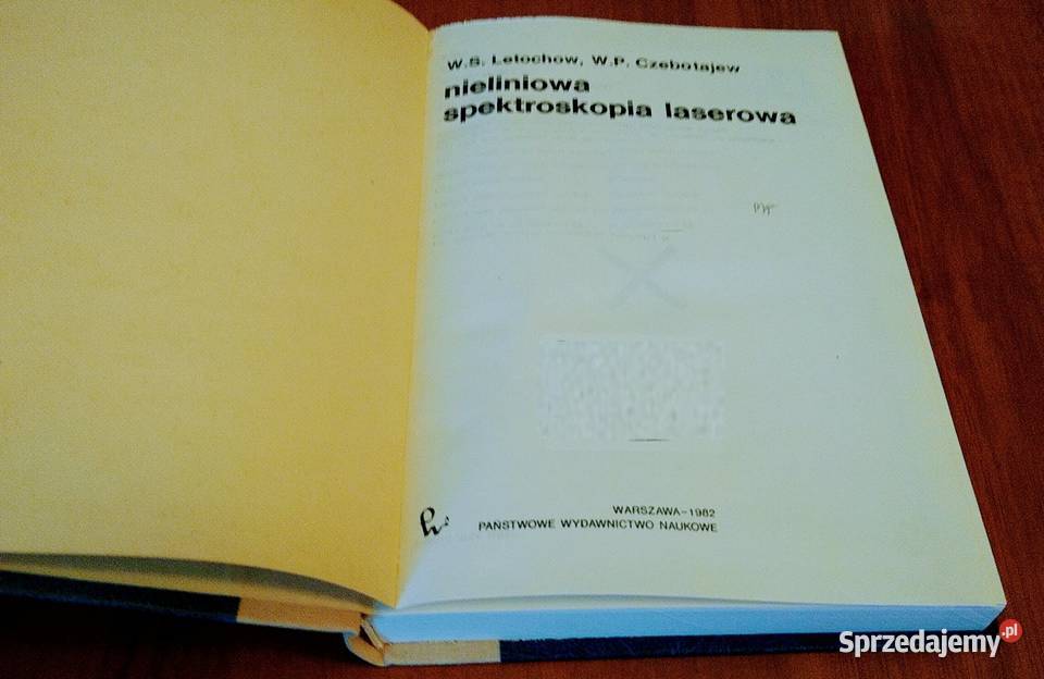 Nieliniowa spektroskopia laserowa Letochow ISBN 8301036052 pomorskie sprzedam