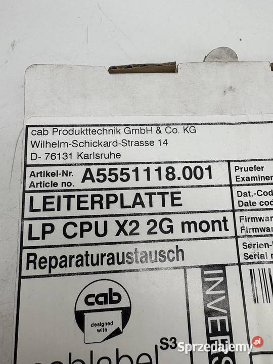Cab A5551118001 LP CPU X2 2G mount board Warszawa