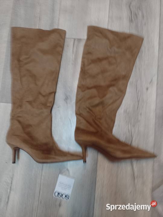40 ASOS Design Beżowe Kozaki wieczorowe z Damskie
