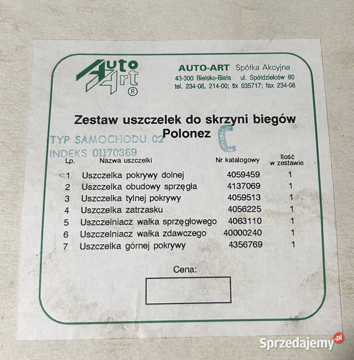 NOWY zestaw uszczelek skrzyni biegów Polonez Warszawa
