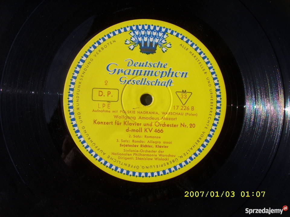 WINYL DEUTSCHE GRAMMOPHON WA MOZART 10 33 OBR Wołów sprzedam