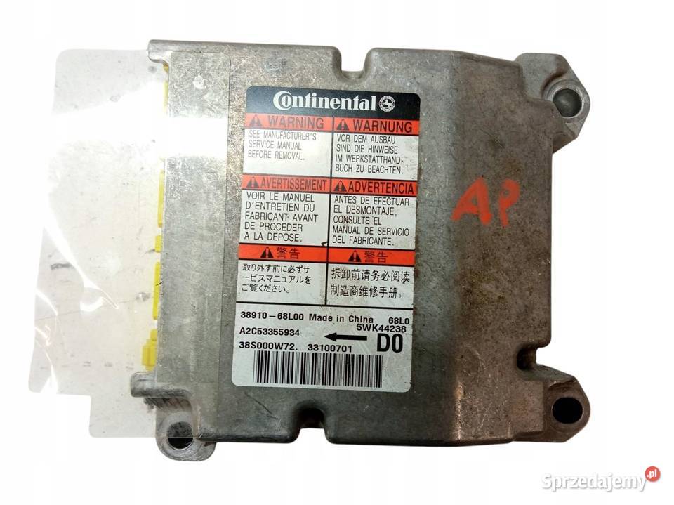 SENSOR AIRBAG 3891068L00 Suzuki Swift V 20102017 Rok produkcji 2011