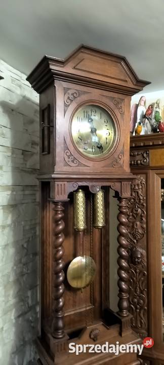 Piękny zegar stojący SCHLENKER KIENZLE dębowy Antyki Kwaczała