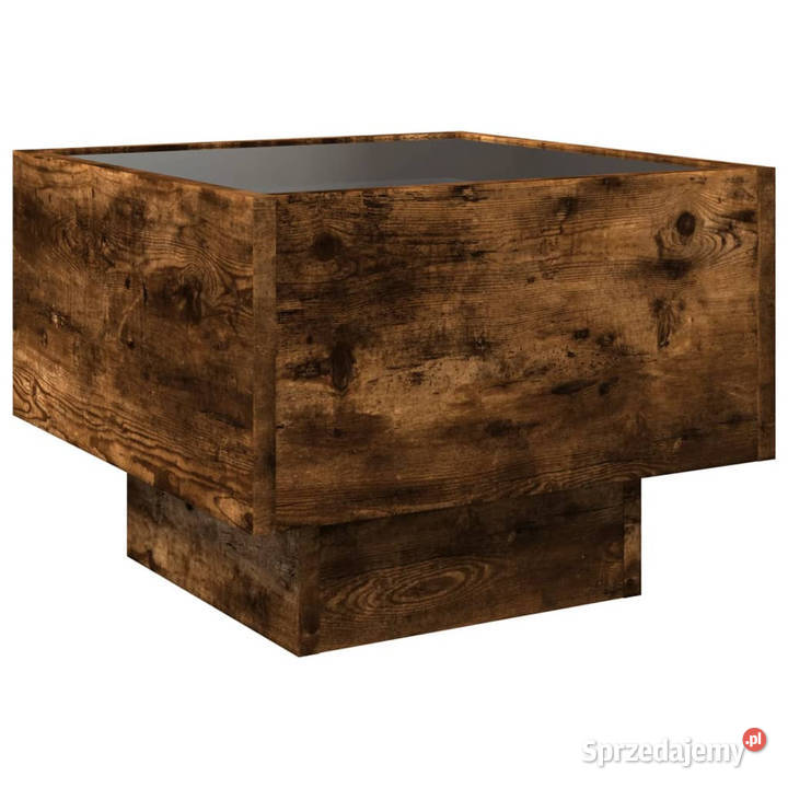 Stolik boczny z LED dąb opalany 40x40x30 Warszawa