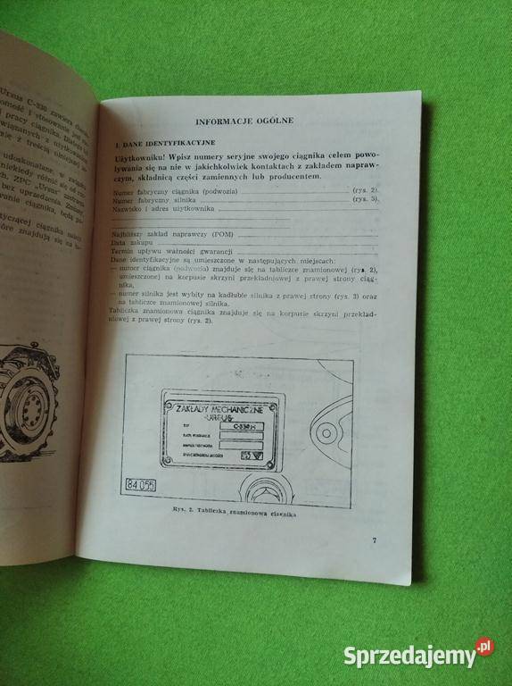 Instrukcja obsługi Ursus C 330 oryginalna 1985 Lublin sprzedam