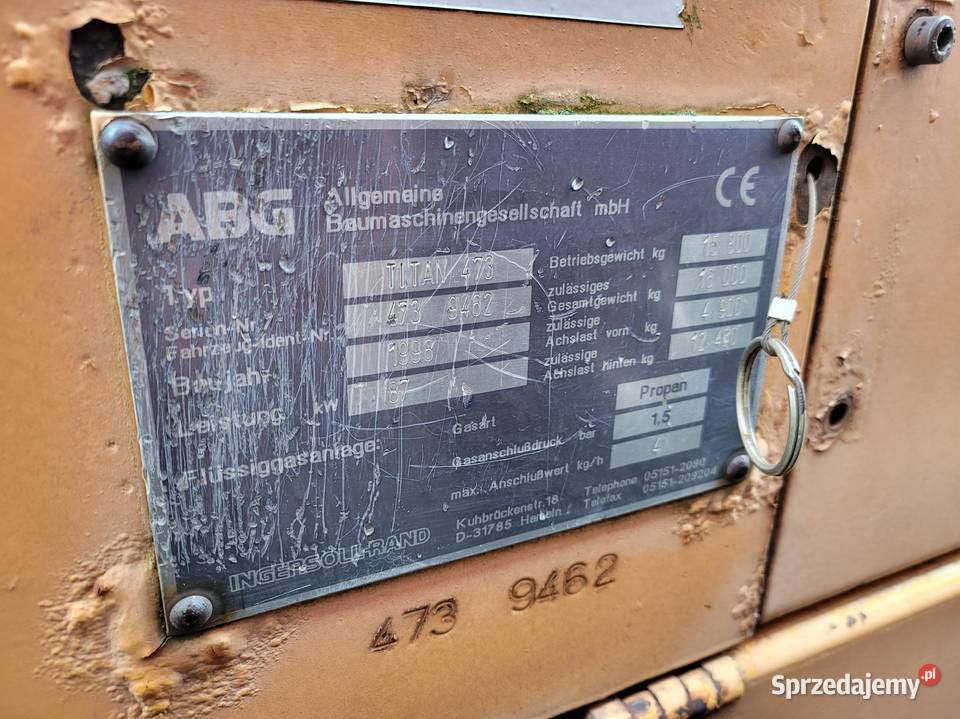 Syndyk sprzeda UKŁADARKA DO MAS BITUMICZNYCH ABG Warszawa