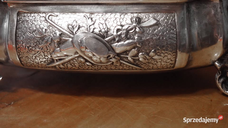 Srebrne pudełkoszkatuła wielka Hanau o wadze 545 Antyki Zgorzelec sprzedam