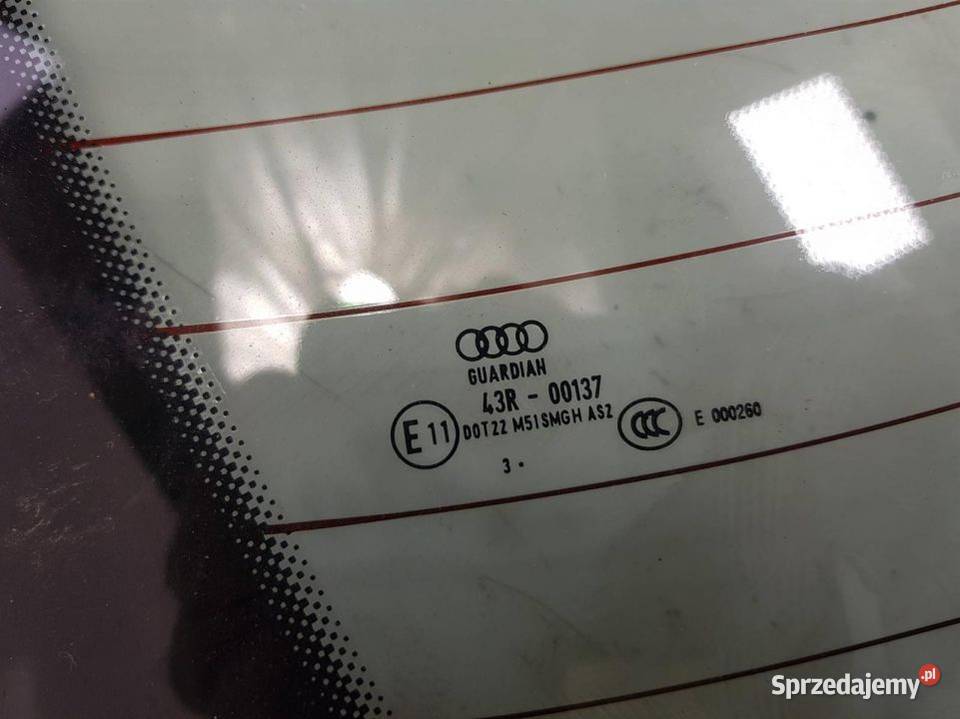 SZYBA TYŁ 43R00137 AUDI A8 osobowe kujawsko-pomorskie Lipno